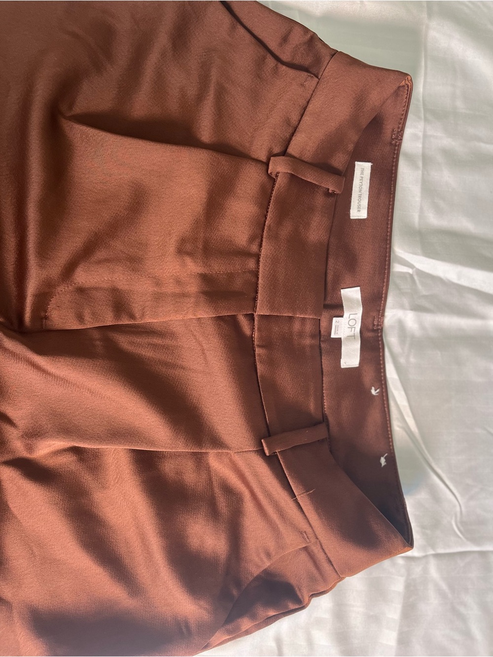 LOFT Burnt Orange High-Waist Trousers